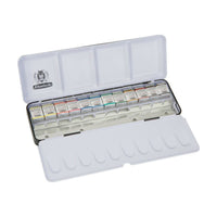 Метален сет акварелни бои Schmincke HORADAM, 12 x 1/2 коцки со дополнителен простор