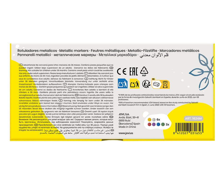 Металик фломастери JOVI Jovidecor / сет од 24 пар. - 6 нијанси