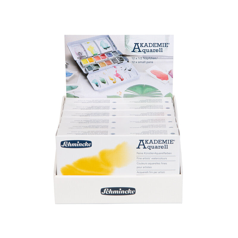 Метална празна кутија Schmincke AKADEMIE Aquarell за 12 половинки садови