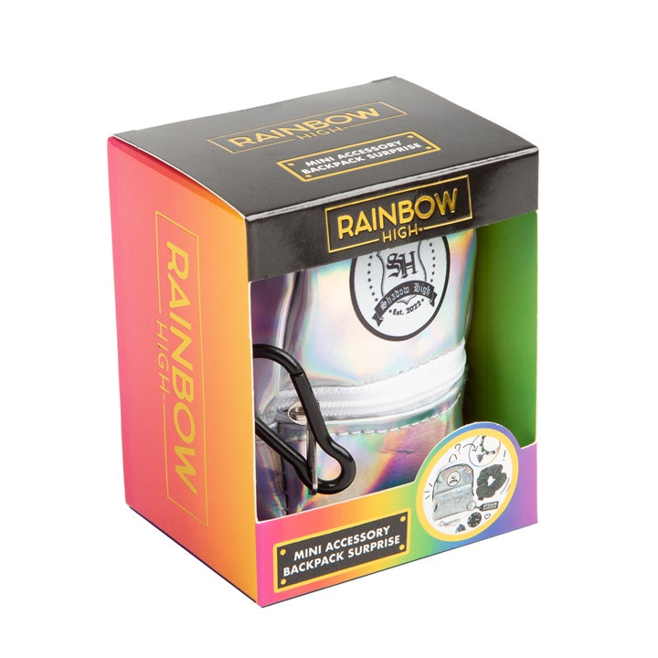 Мини ранец со додатоци RAINBOW HIGH сребрена должина - 1