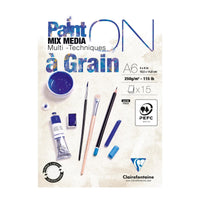 Mix Media блок CLAIREFONTAINE Paint'On a grain 250 g/m² A6 - 15 листови