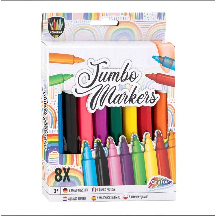 MOXY Сет фломастери Jumbo 8 бои - Детски уметнички фломастери - 1