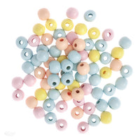 Обоени дрвени мониста 12 mm - 40 g