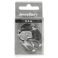 Основа за брош во сребрена боја 20 x 15 mm - 5 парчиња