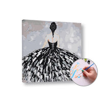 Paint by Numbers - Woman in Black Dress - 1