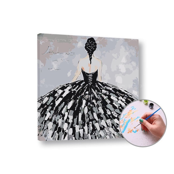 Paint by Numbers - Woman in Black Dress - 1
