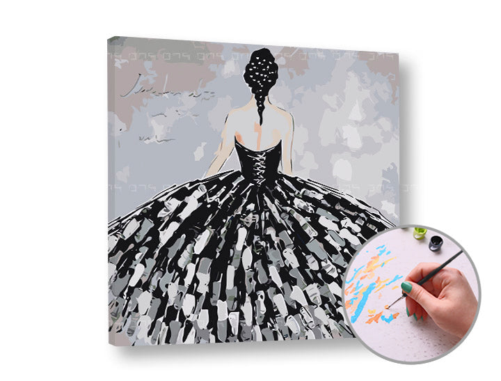 Paint by Numbers - Woman in Black Dress - 2