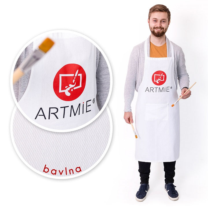 Памучна престилка ARTMIE - бела