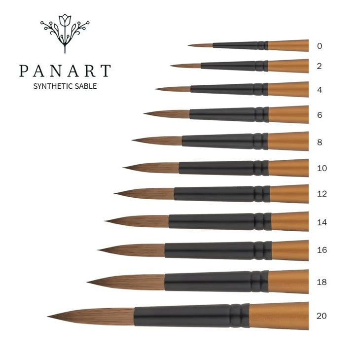 PanArt 1101 тркалезна четка за акварел со боја на сабел - 2