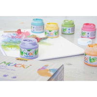 Пастелни детски бои за прсти MUCKI / сет 6 x 150 ml - 1