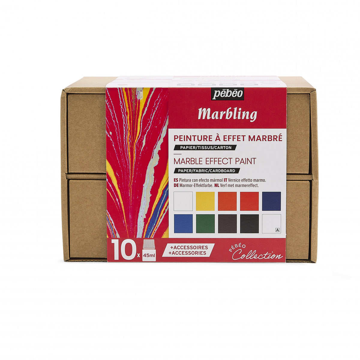 Pebeo Marbling сет бои за мермеризација 10 x 45 ml
