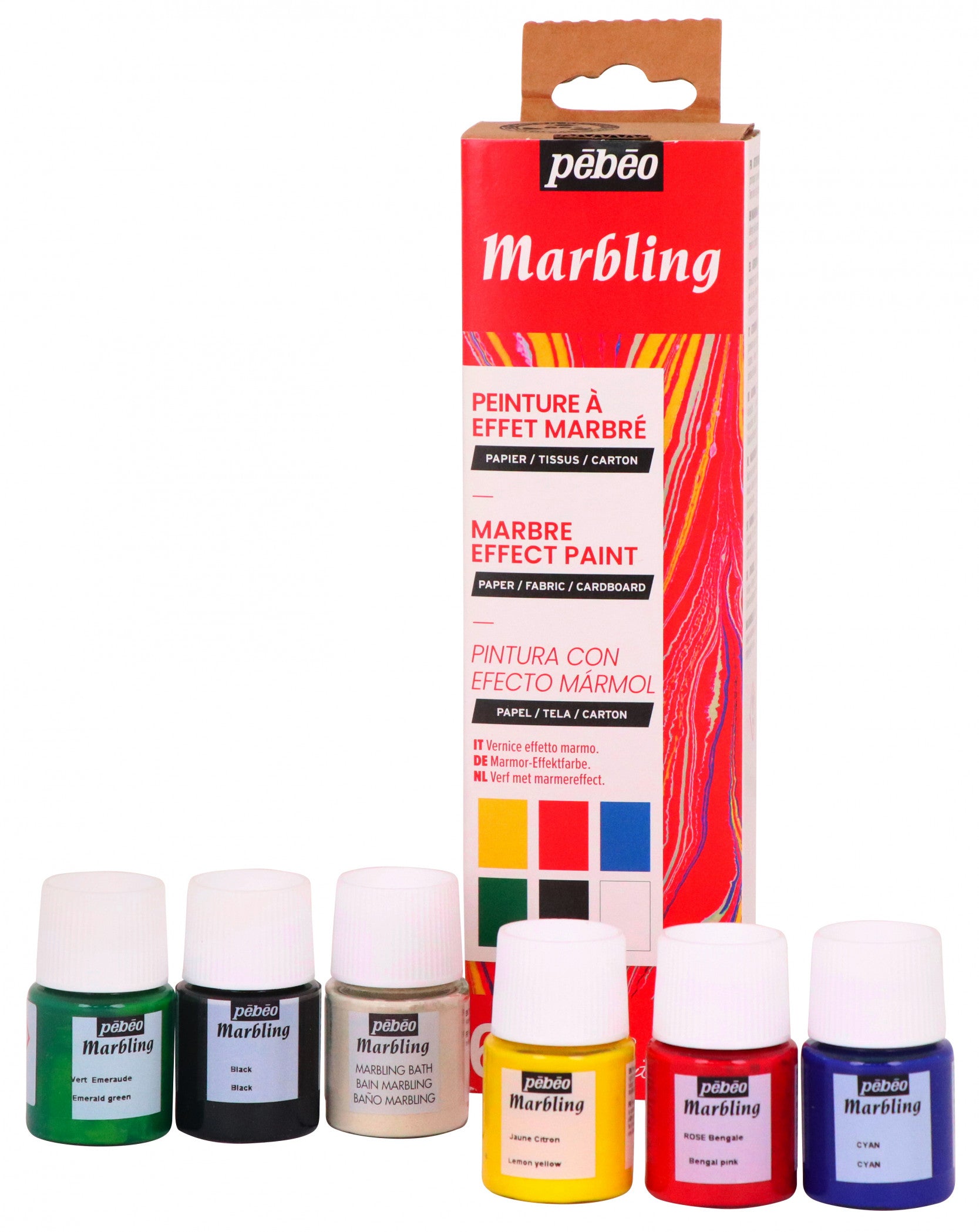 Pebeo Marbling сет бои за мермерен ефект 6 x 20 ml
