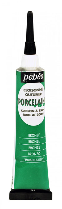 Pebeo Porcelaine 150 релјефна контура за порцелан 20 ml – Бронзено зелена