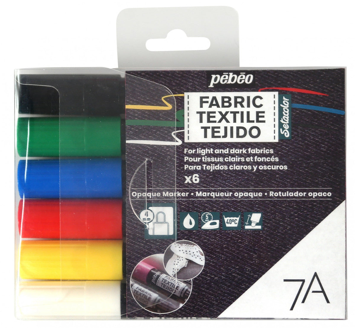 Pebeo сет маркери за текстил Setacolor 6 пар. CLASSIC