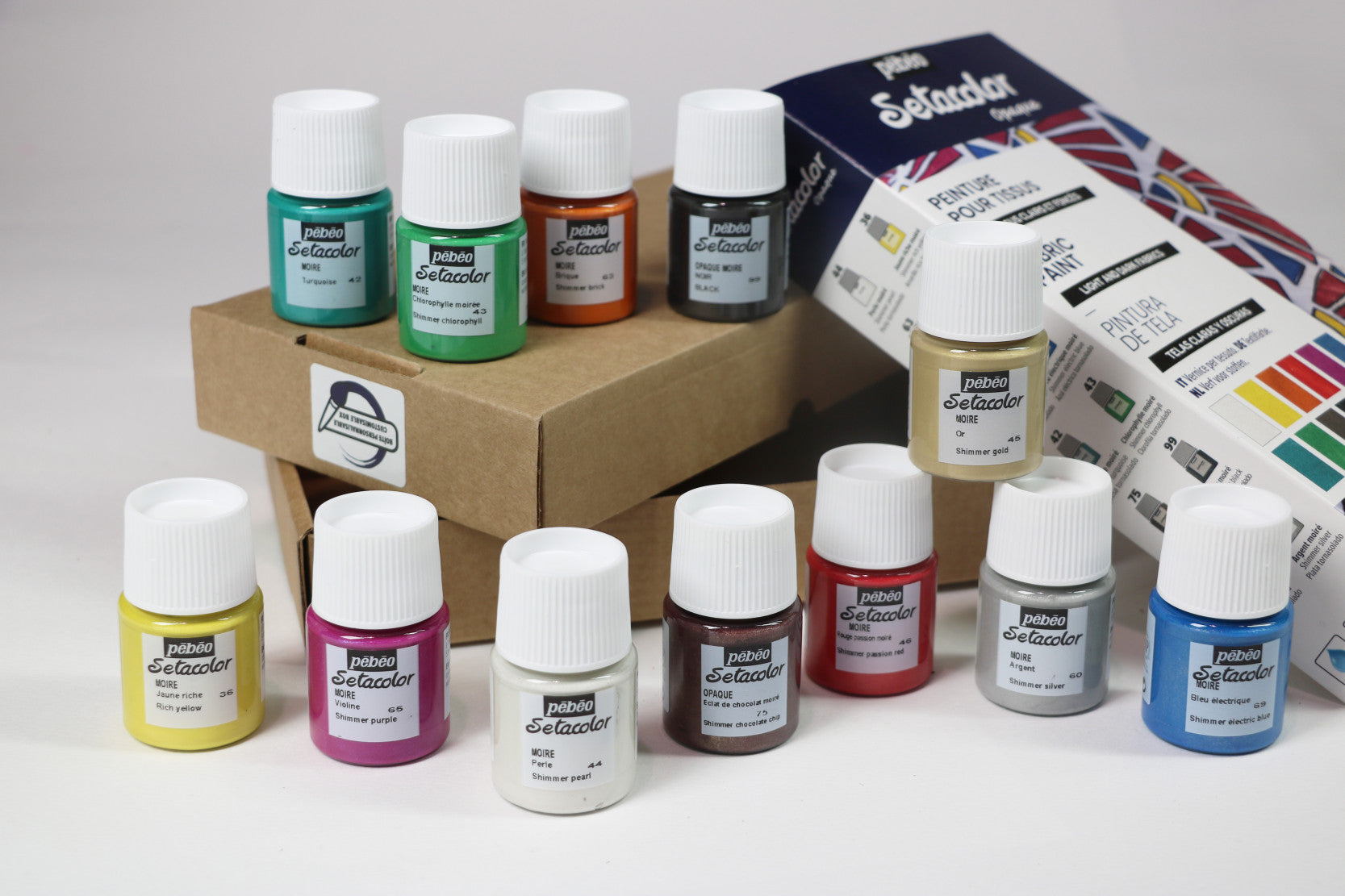 Pebeo Setacolor сет покривни бои за текстил 12 x 20 ml