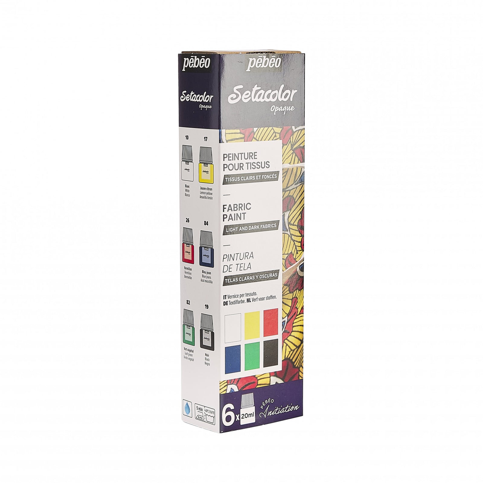 Pebeo Setacolor сет покривни бои за текстил 6 x 20 ml