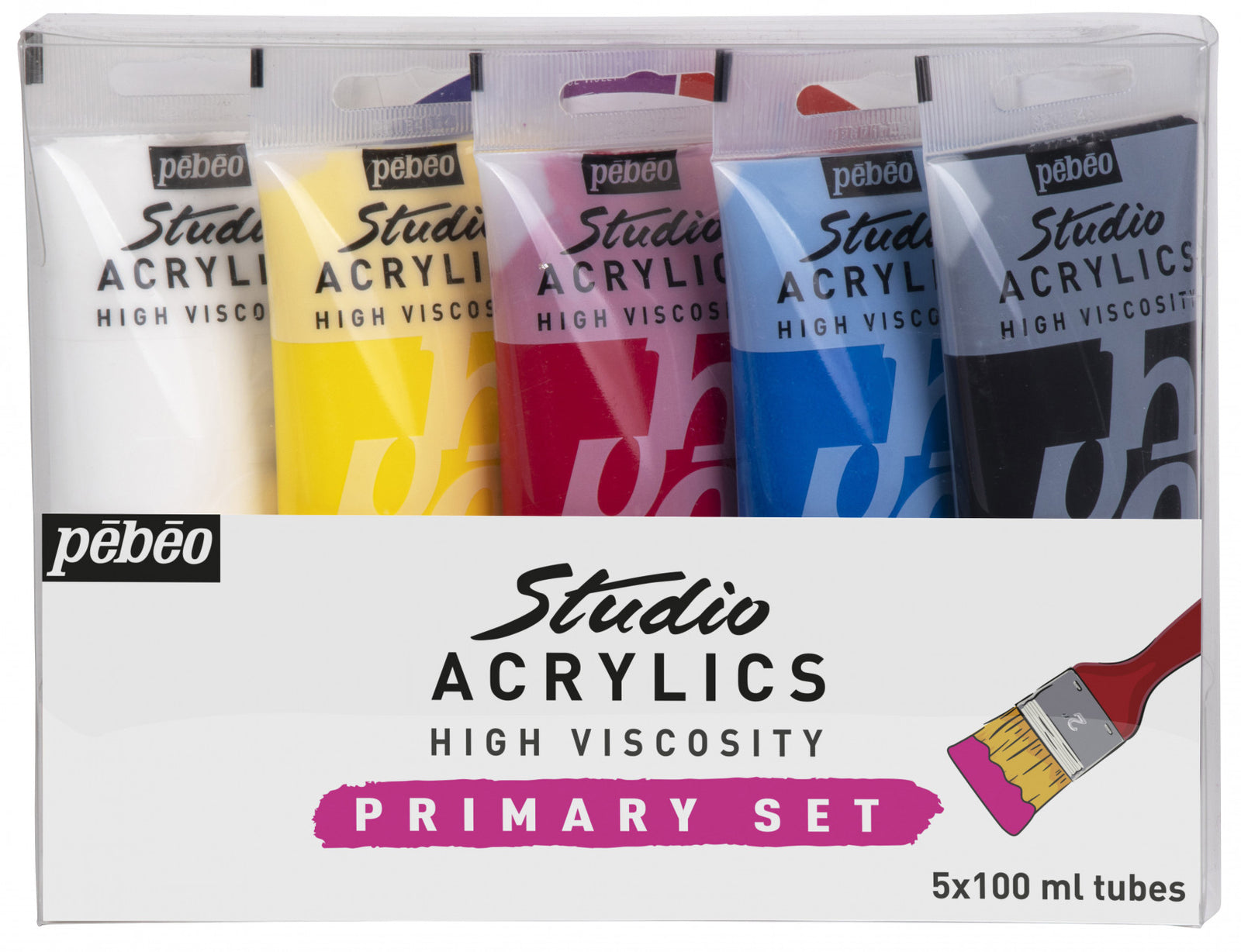 Pebeo Studio Acrylic сет акрилни бои 5 x 100 ml