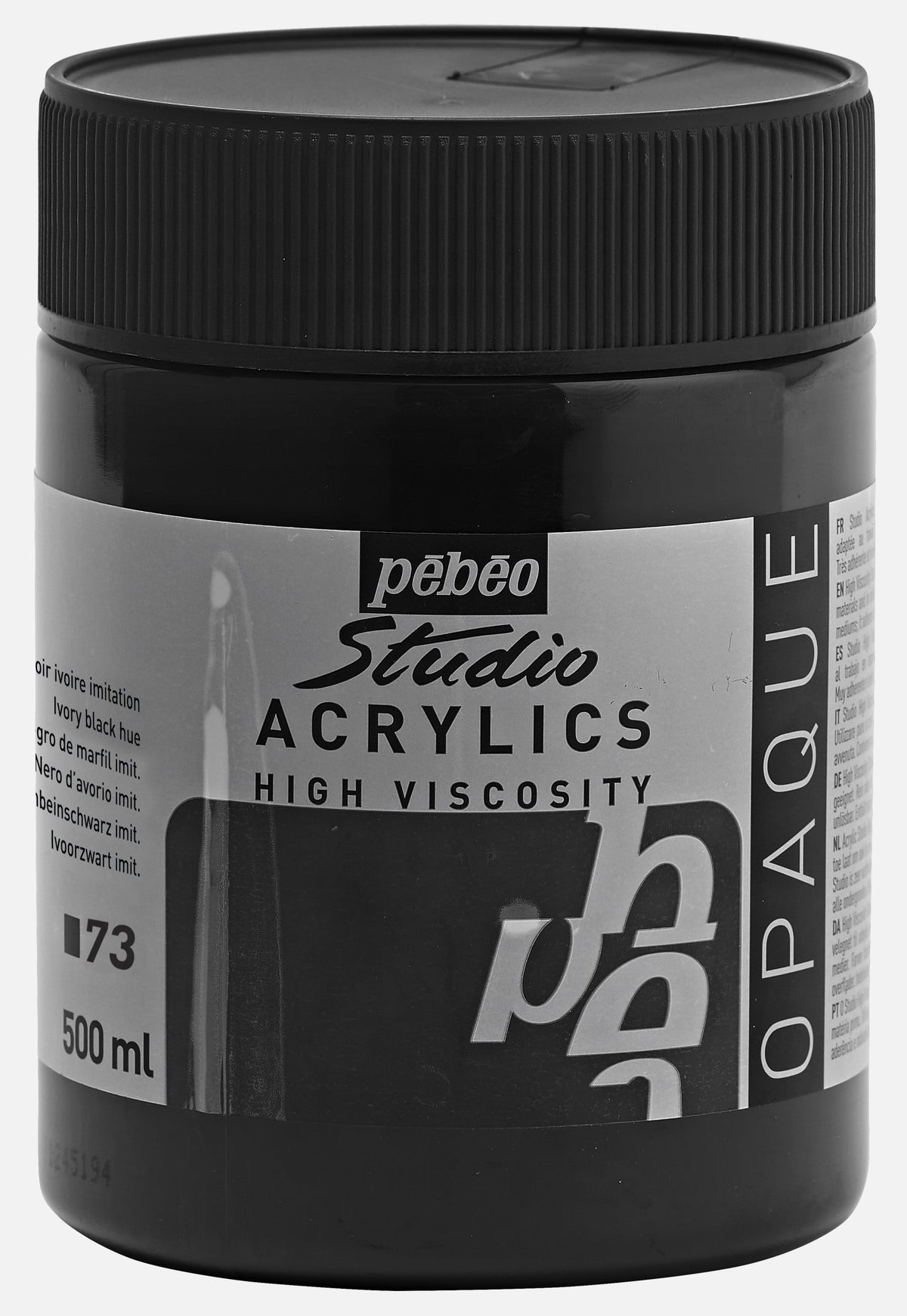 Pebeo Studio акрилна боја 500 ml – Нијанса на слонова коска црна