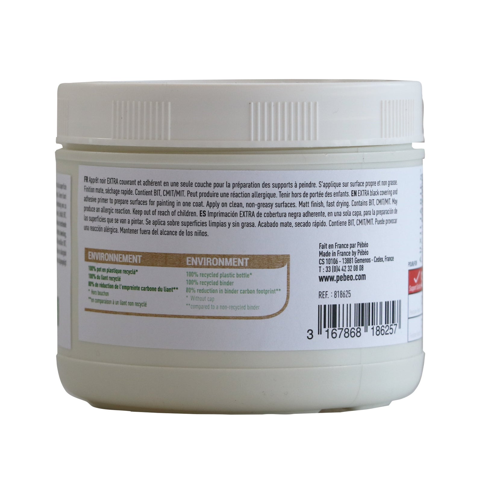 Pebeo Studio Acrylics црн акрилен гесо прајмер 475 ml