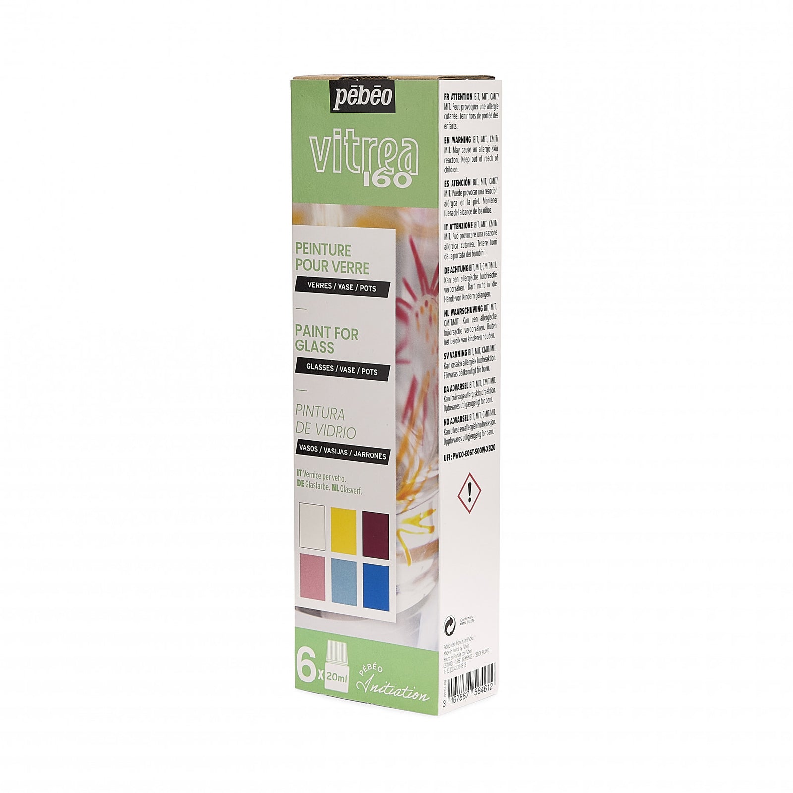 Pebeo Vitrea 160 сет бои за стакло 6 x 20 ml