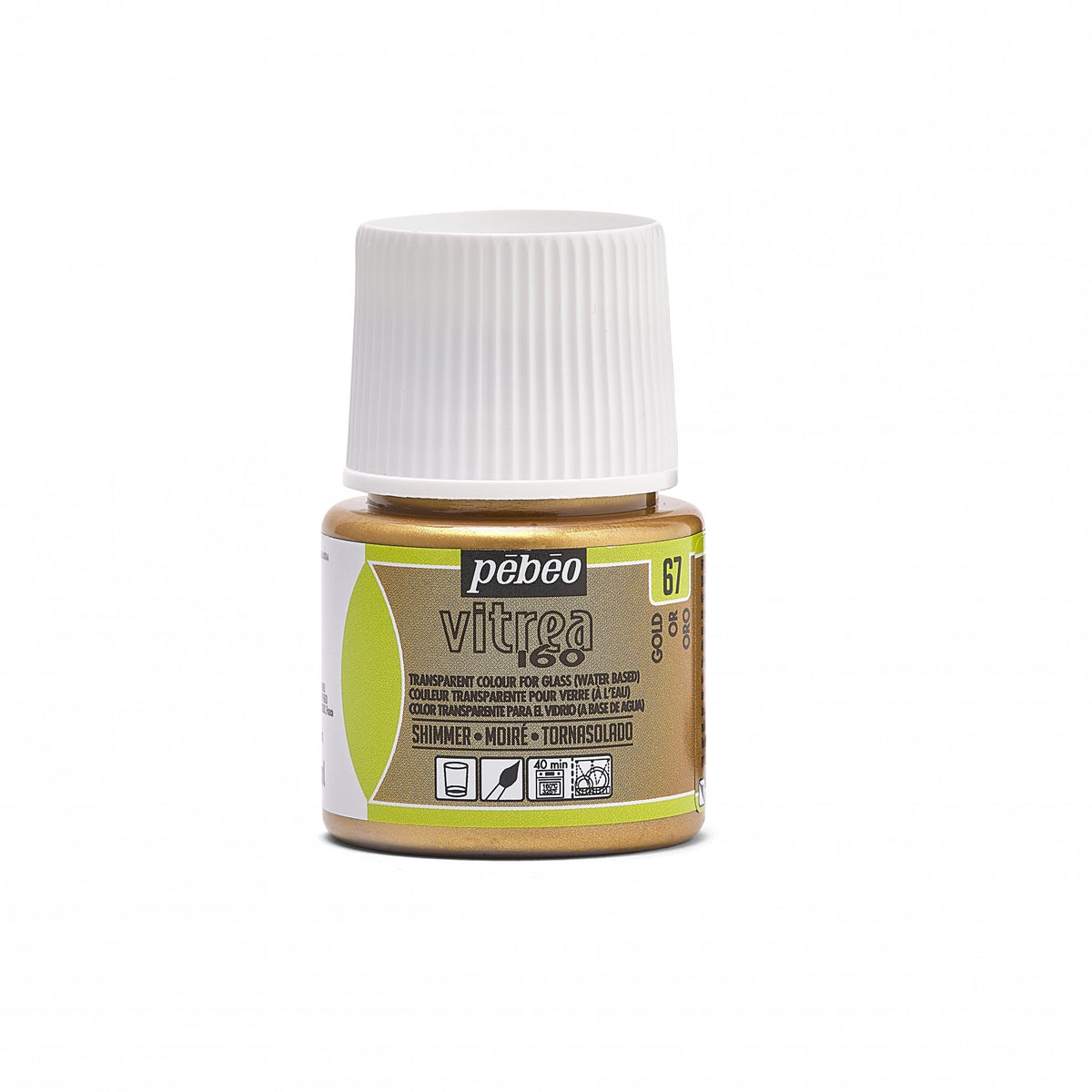 Боја за стакло и витраж Pebeo Vitrea 160 – 45 ml, Shimmer Gold