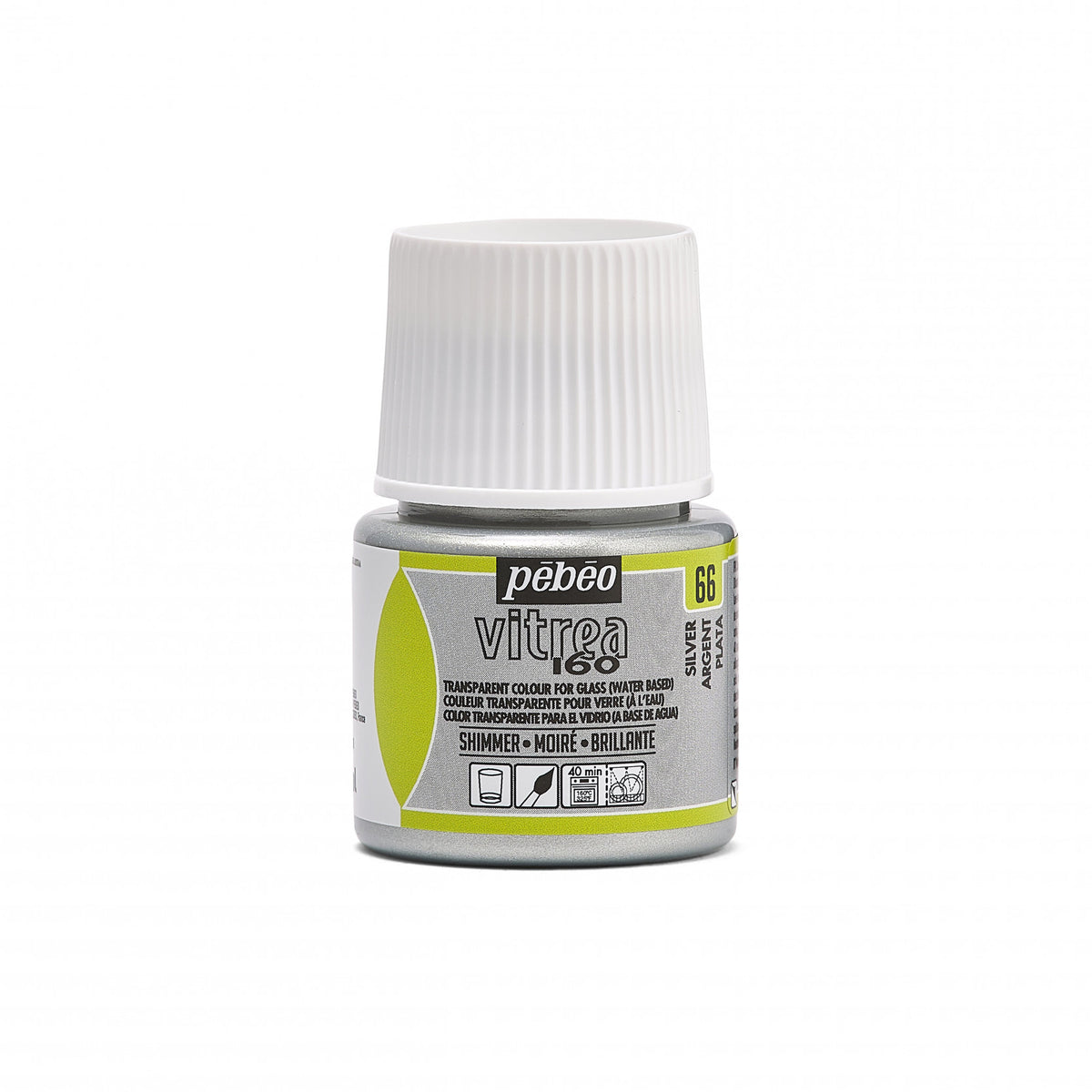 Pebeo Vitrea 160 витражна боја за стакло 45 ml Shimmer Silver
