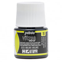 Боја за витраж и стакло Pebeo Vitrea 160 сјајна 45 ml – Мастило црна