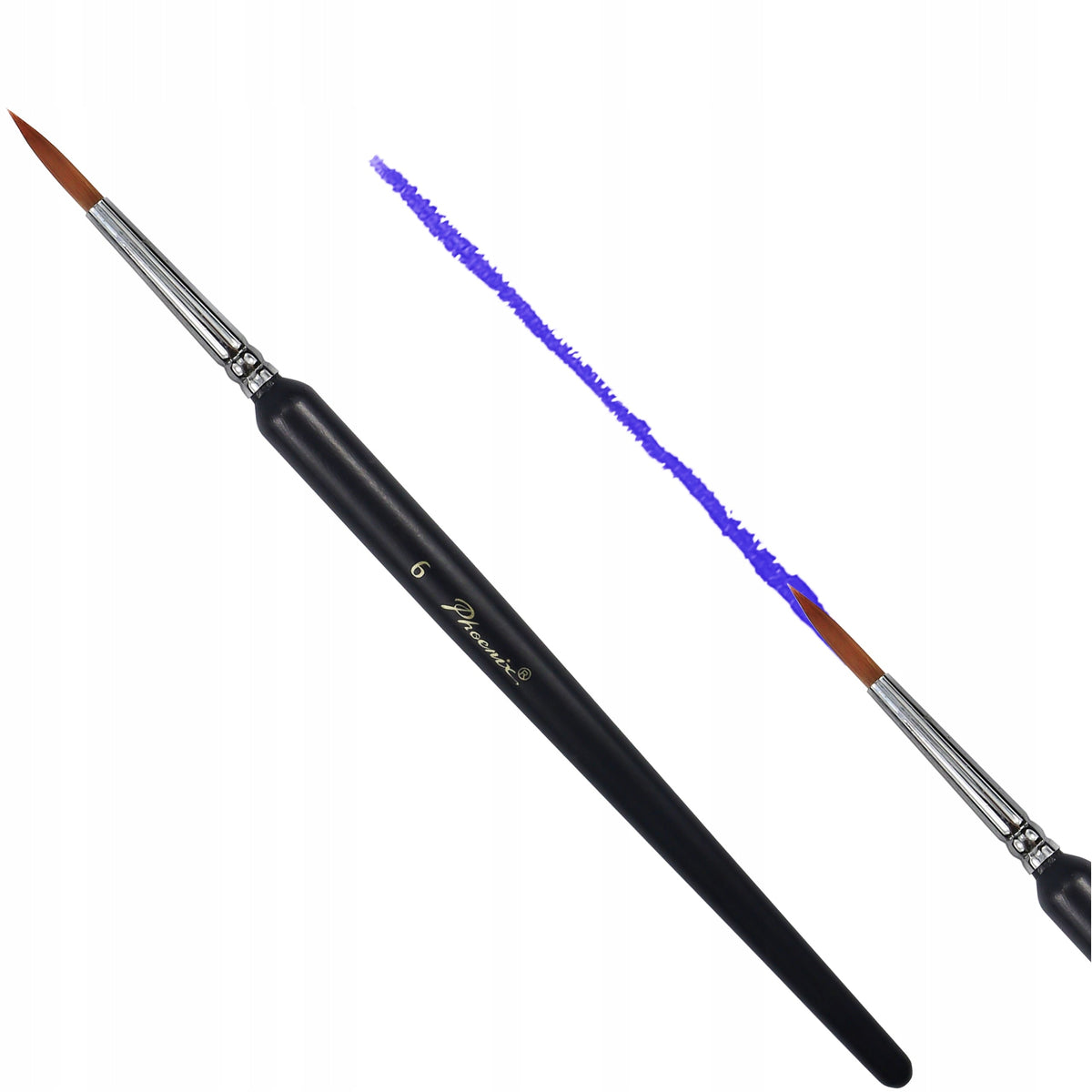 Phoenix 2305 синтетичка тркалезна четка, големини 00–6 – 6#