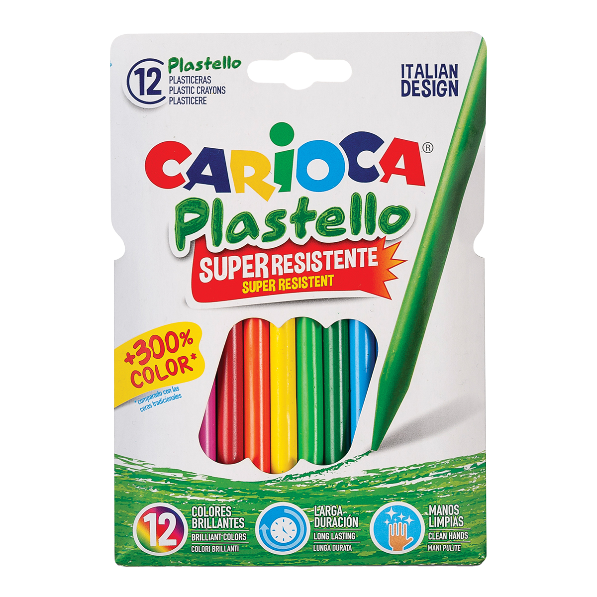 Пластични восочни боички Carioca Plastello - 12 пар.