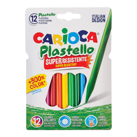 Пластични восочни боички Carioca Plastello - 12 пар.