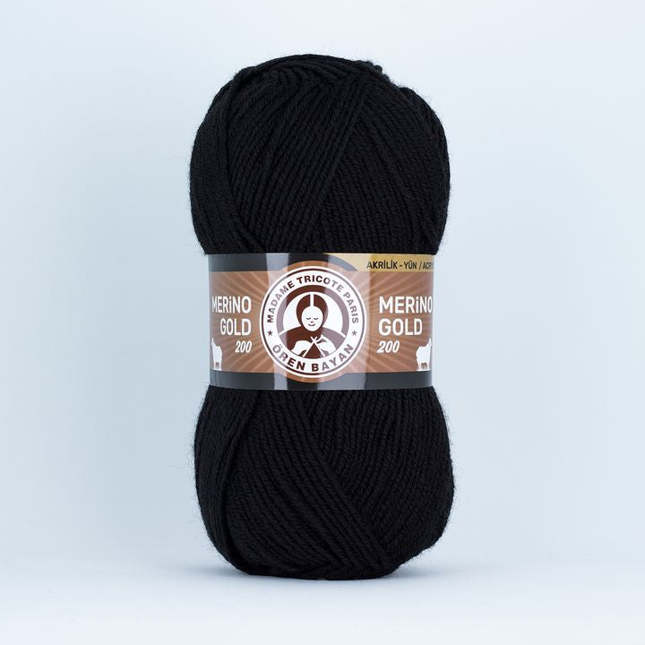 Merino Gold Batik 200 Mehrfarbiges Garn – 999 Schwarz