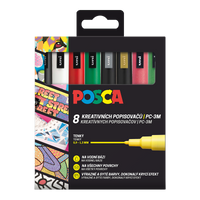 Posca сет маркери PC-3M CHRISTMAS 0,9 - 1,3 mm - 8 пар.