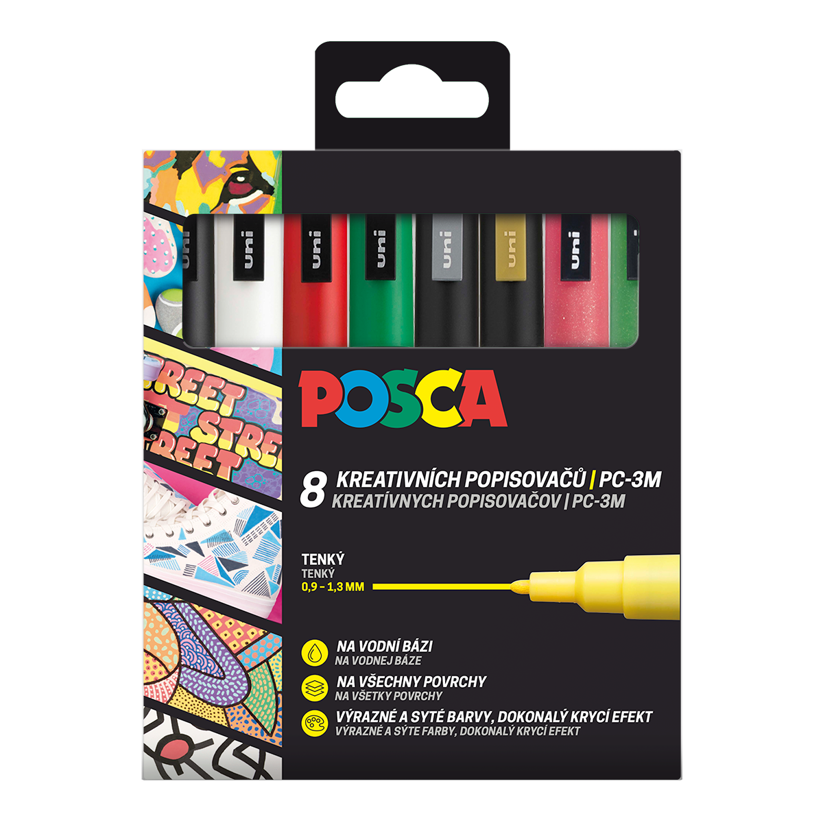 Posca сет маркери PC-3M CHRISTMAS 0,9 - 1,3 mm - 8 пар.