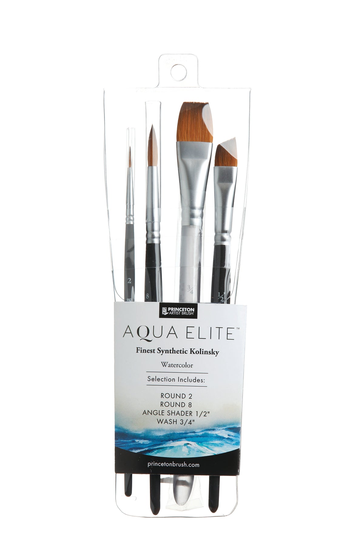 PRINCETON Aqua Elite сет четки за акварел синтетички Kolinsky 4 пар.