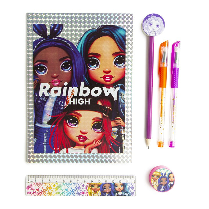 RAINBOW HIGH холографски тетратка со распон со канцелариски материјал - 2