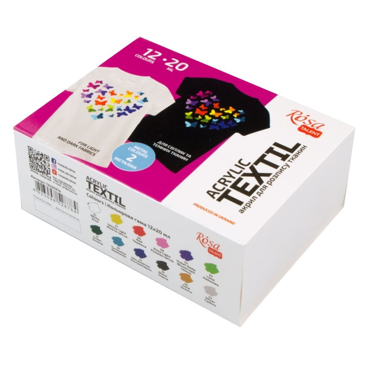 ROSA акрилни бои за текстил 12x20 ml - 1