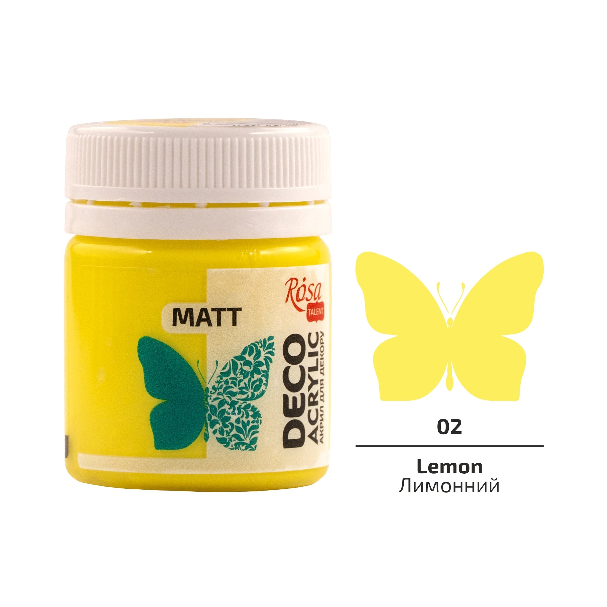 Акрил за декорација, MATT, 20 ml, ROSA TALENT – Lemon mat
