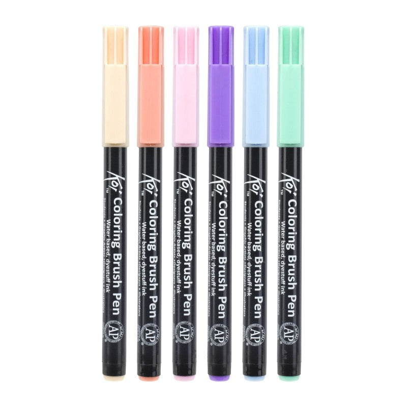 Акварелни четка-фломастери Sakura Koi Coloring Brush Pen - сет од 6 парчиња Sweets