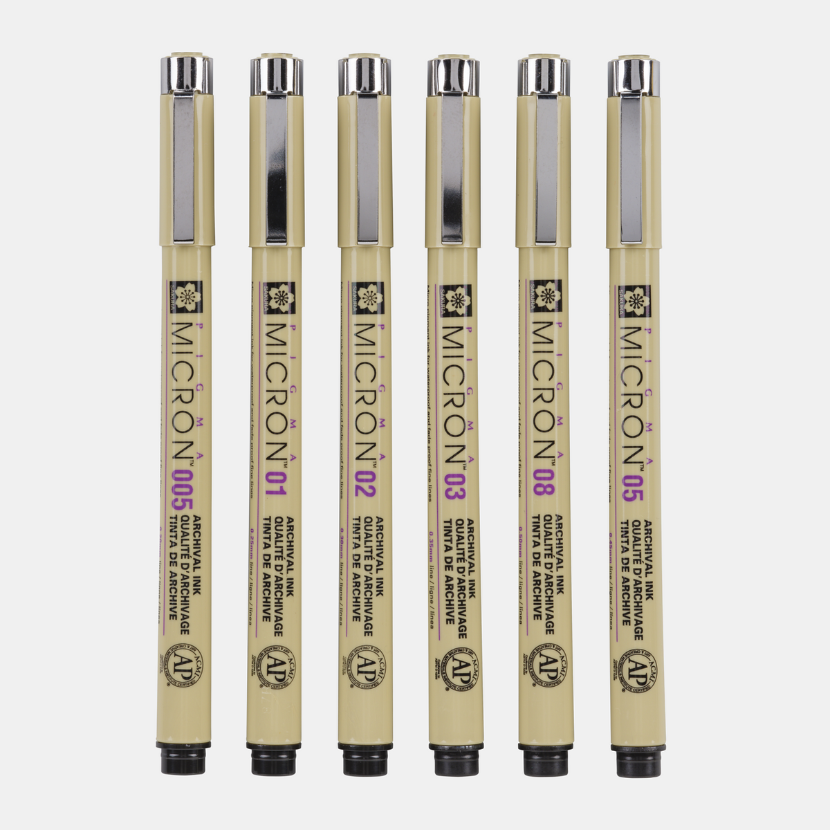 Sakura Pigma Micron 01 технички пенкала 0,25 mm сет од 6 бои