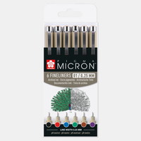 Sakura Pigma Micron 01 технички пенкала 0,25 mm сет од 6 бои