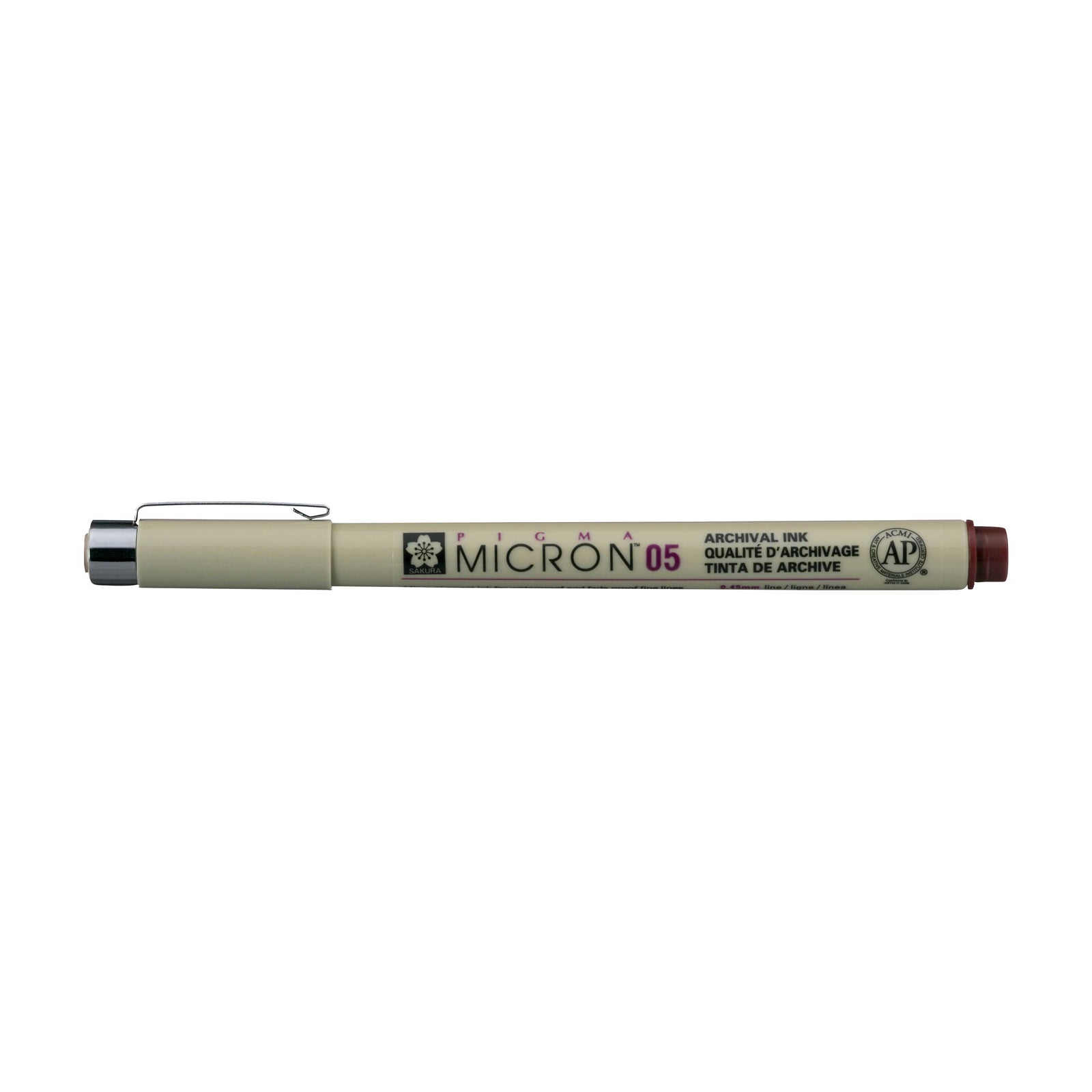 Sakura Pigma Micron 05 лајнер 0,45 mm – сет од 6 бои – Бургундска