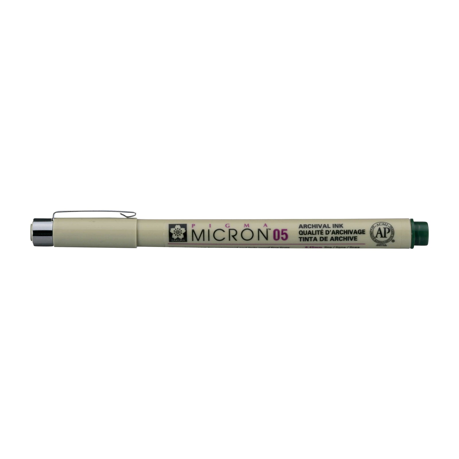Sakura Pigma Micron 05 лајнер 0,45 mm – сет од 6 бои – Ловечко зелена