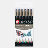 Sakura Pigma Micron 05 лајнер 0,45 mm – сет од 6 бои