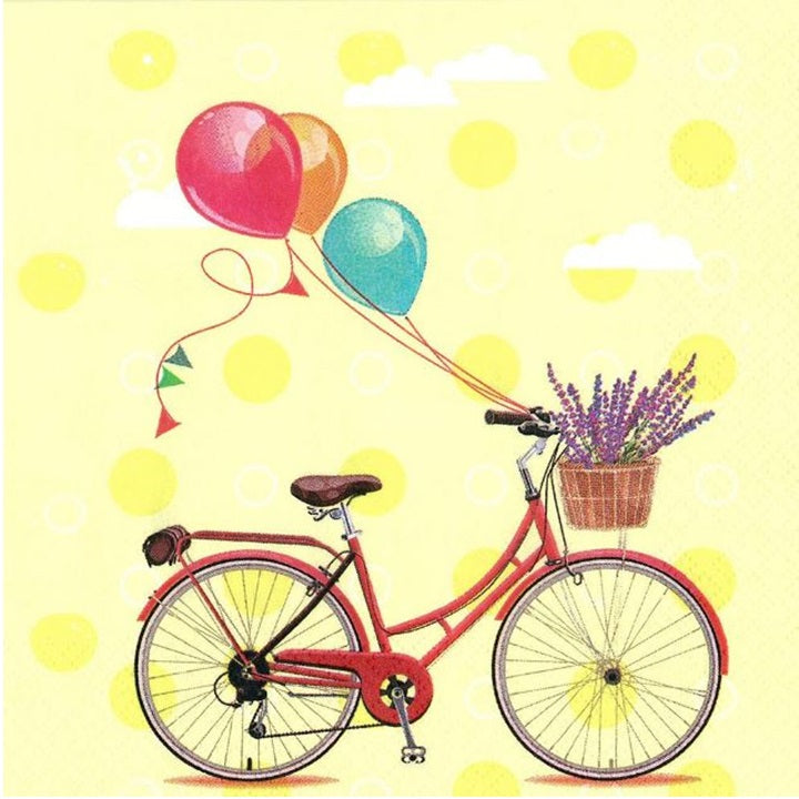 Салфетки за декупаж Bicycle with Balloons - 1 парче