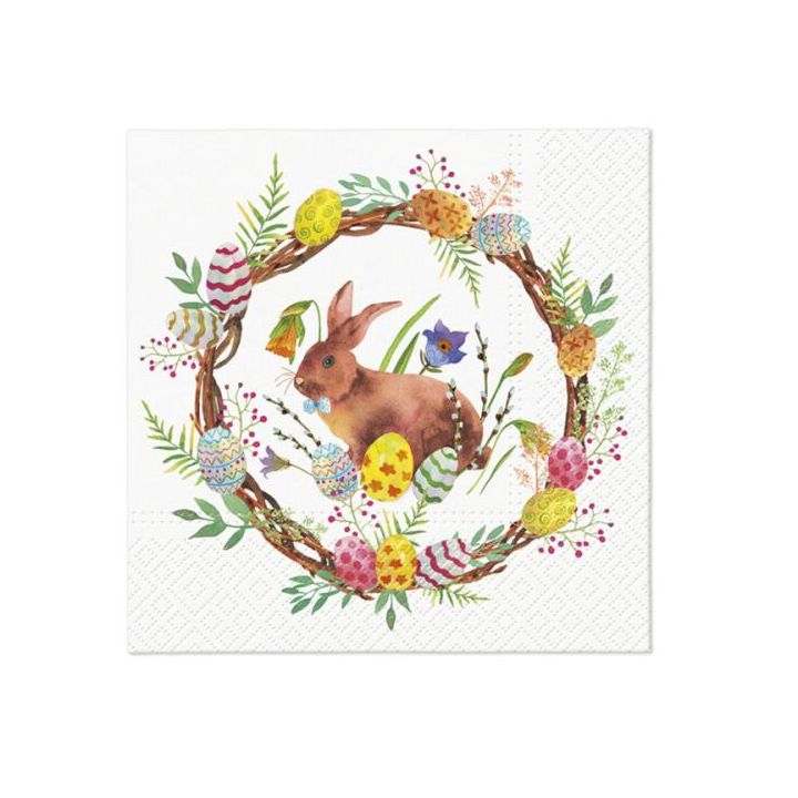 Салфетки за декупаж - Bunny in wreath - 1 ЕЕЗ