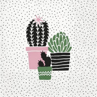 Салфетки за декупаж Cactus on Dots rose - 1 парче