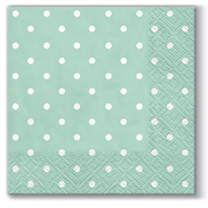 Салфетки за декупаж cocktail Mint Dots - 1 парче