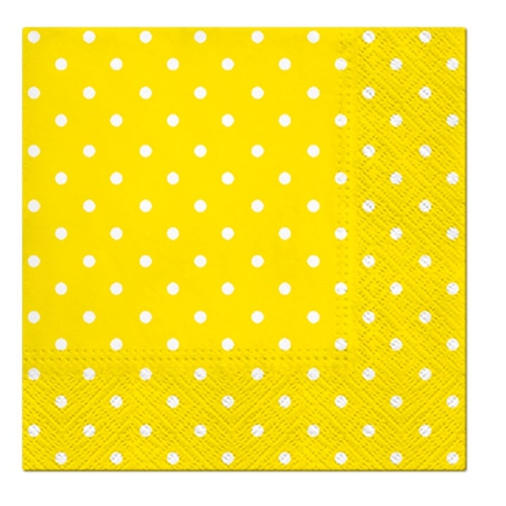 Салфетки за декупаж cocktail Yellow Dots - 1 парче