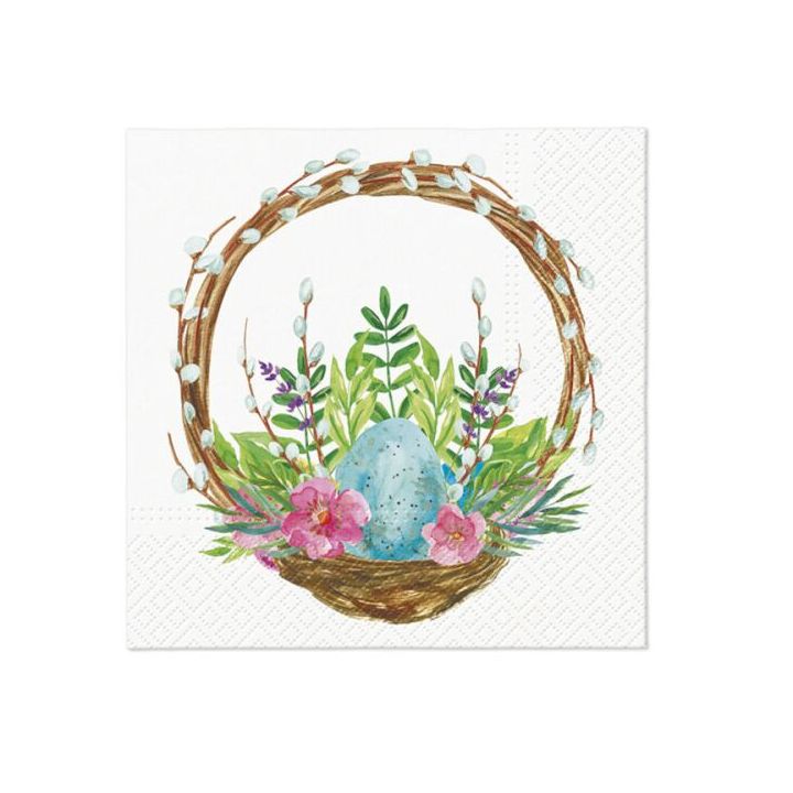 Салфетки за декупаж - Easter basket catkins - 1 ЕЕЗ