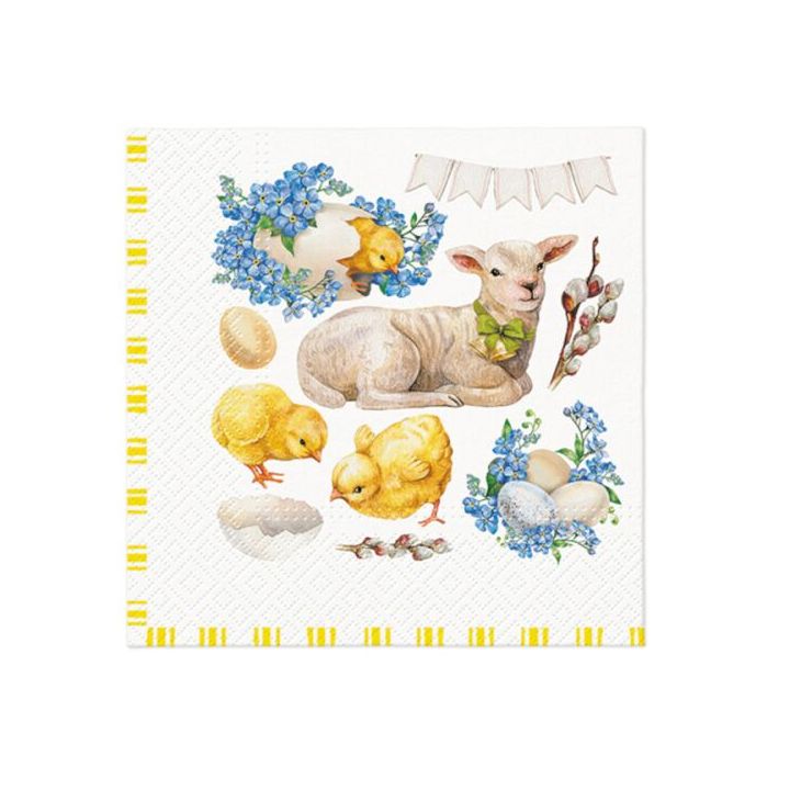Салфетки за декупаж - Easter lamb frame - 1 ЕЕЗ